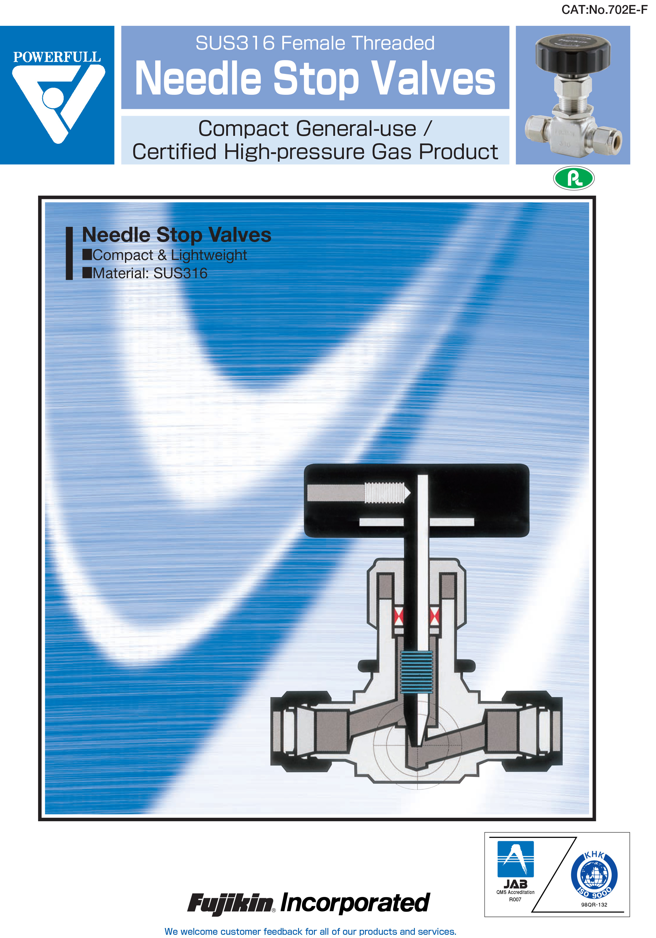 Valves - Powerfull - SUS 316 Female Threaded Needle Stop Valves