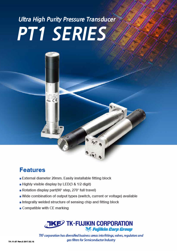 Ultra High Purity Pressure Transducer PT1 Series