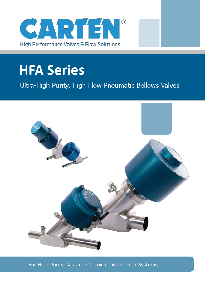 HFA Series High Purity High Flow Pneumatic Bellows Valves