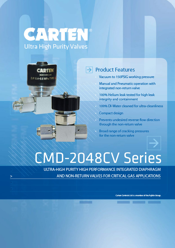 Diaphragm Valves/Check Valves - CMD/2048 Series Integrated manual multi-turn operated diaphragm and check valve